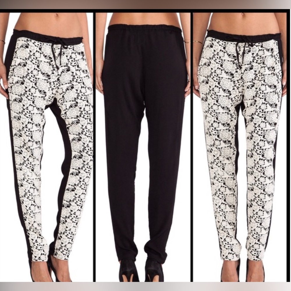 CHASER ♠️ Slouch Lace Front Pants NWT